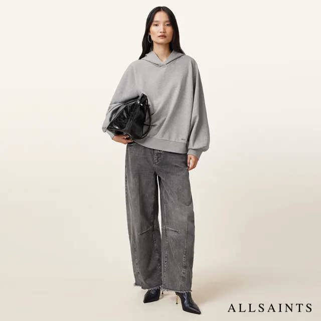 【ALLSAINTS】ARTIA 舒適純棉寬鬆連帽衛衣-灰 W078JB(舒適版型)
