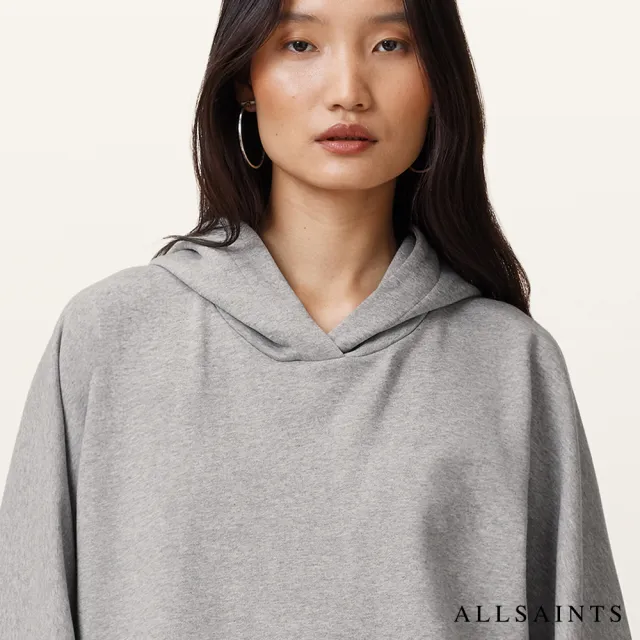 【ALLSAINTS】ARTIA 舒適純棉寬鬆連帽衛衣-灰 W078JB(舒適版型)