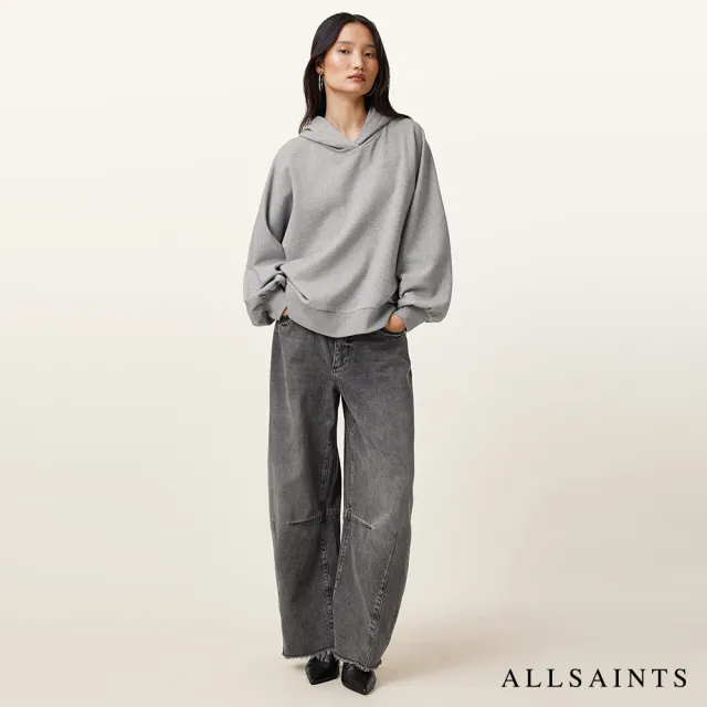 【ALLSAINTS】ARTIA 舒適純棉寬鬆連帽衛衣-灰 W078JB(舒適版型)