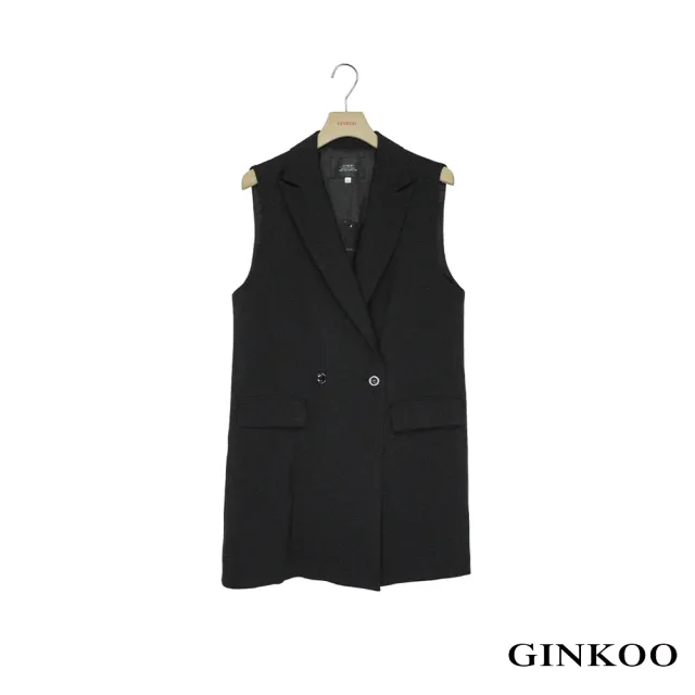【GINKOO 俊克】劍領長版西裝背心外套