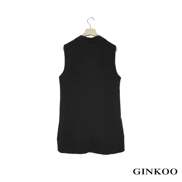 【GINKOO 俊克】劍領長版西裝背心外套