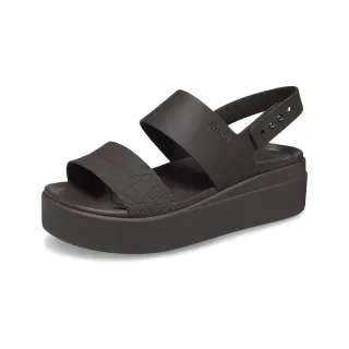 【Crocs官方直營】女鞋 布魯克林鱷魚紋低跟涼鞋(208585-206)