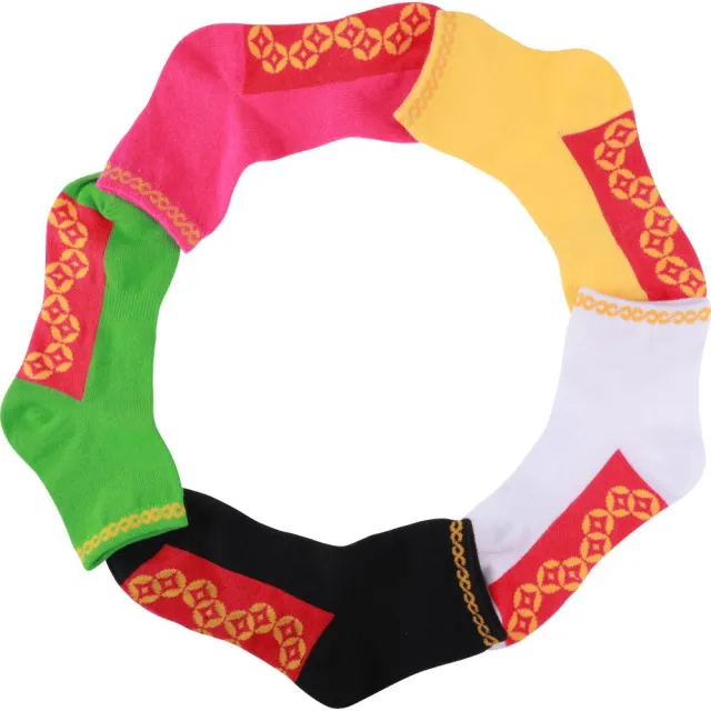 【雨揚】五行能量無限吸金中筒襪-五色一組 L(24-28CM)