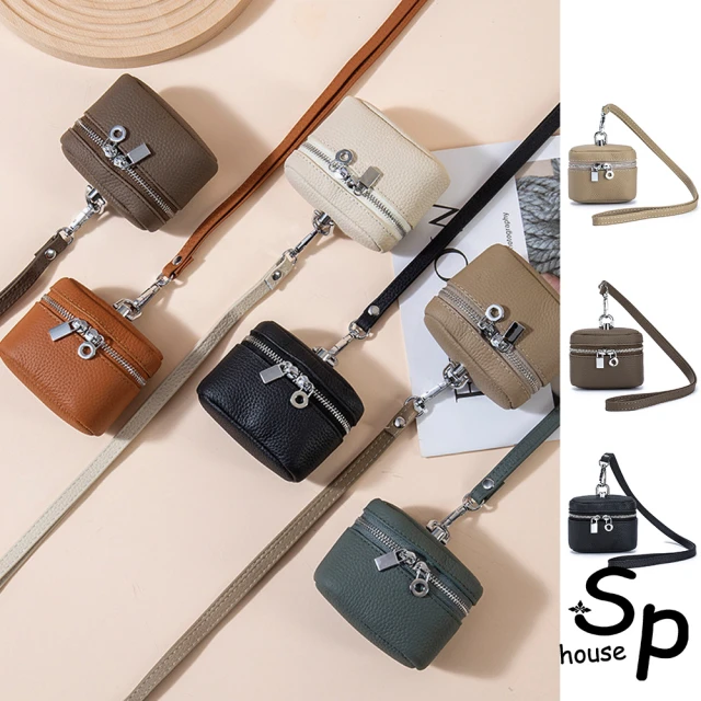Sp house 日系口金包夾子扣金鍊真皮零錢包(6色可選)
