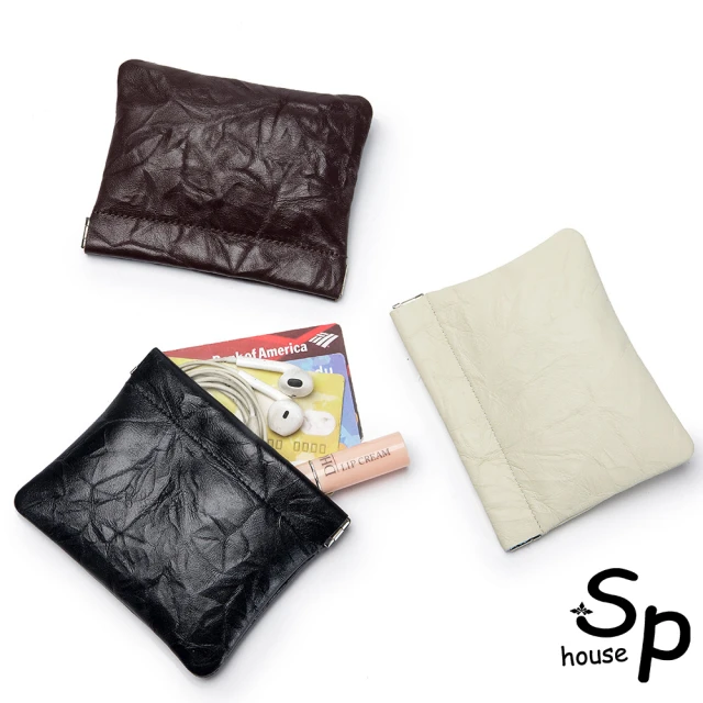 Sp house 日系口金包夾子扣金鍊真皮零錢包(6色可選)