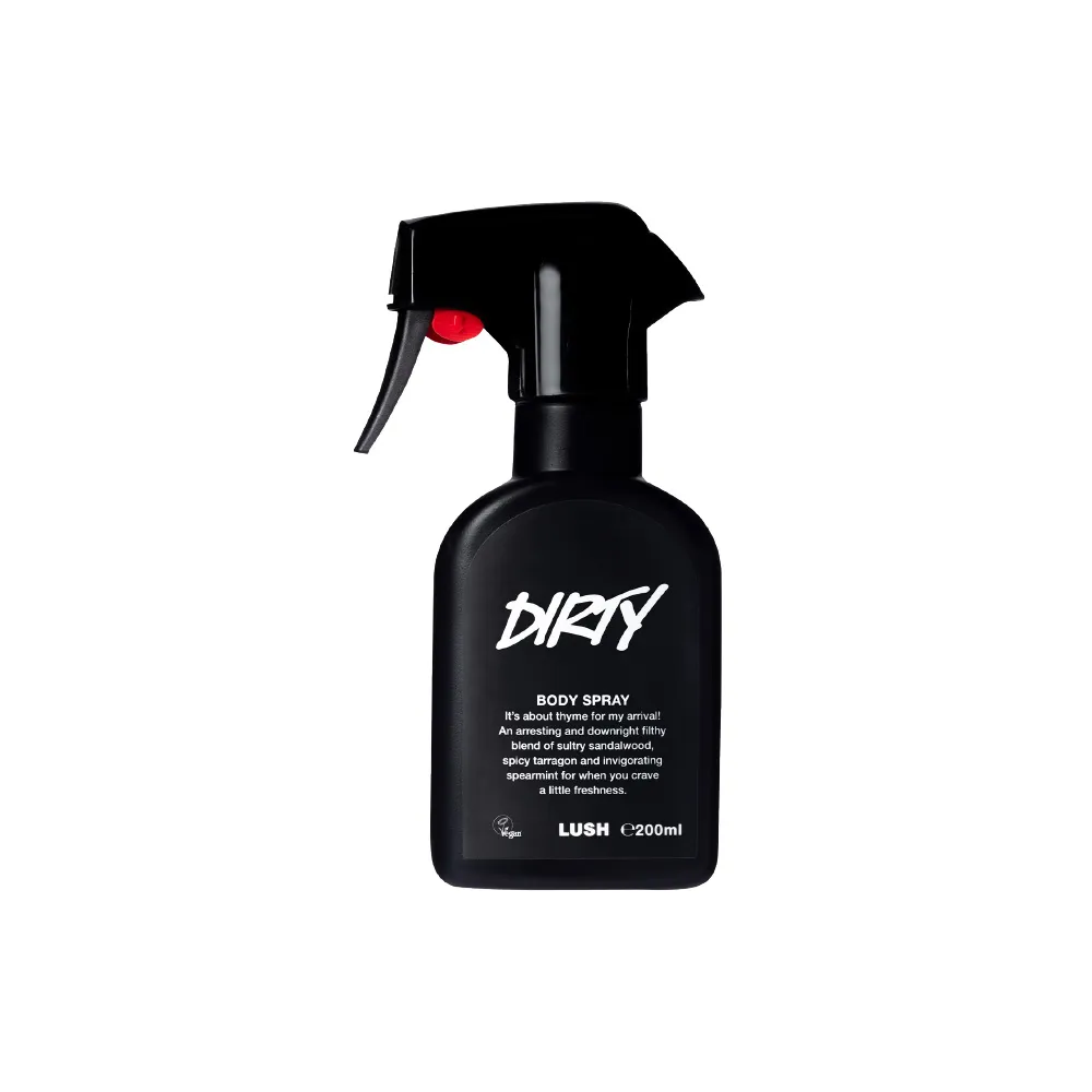 【LUSH 嵐舒】Dirty 身體噴霧 200ml(香氛噴霧/薄荷/檀香/清新香氣)