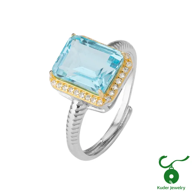 【K.D.J 圓融珠寶】托帕石 雙色台 S925銀活圍戒指