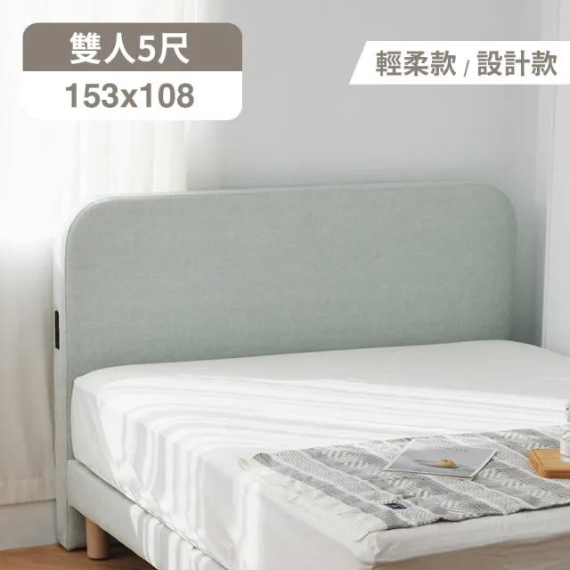 【完美主義】Hippo貓抓絨5尺床頭板(雙人 床頭片 附充電插座)