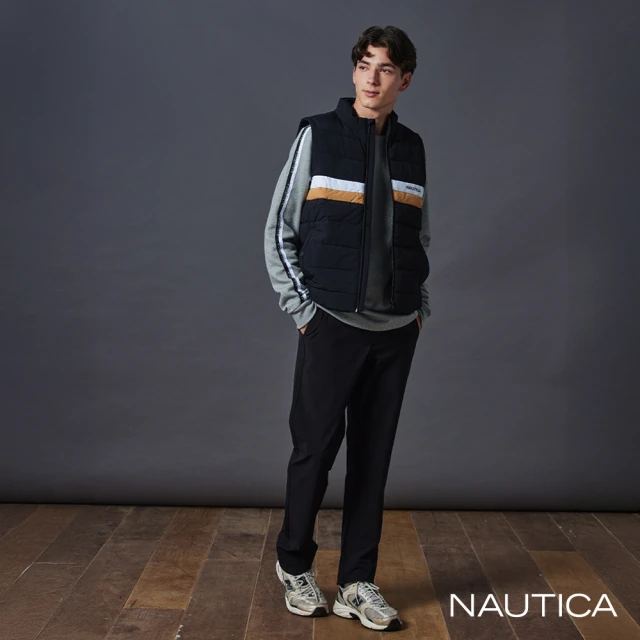 NAUTICA 官方旗艦 男裝 彈性輕便休閒長褲(黑色)