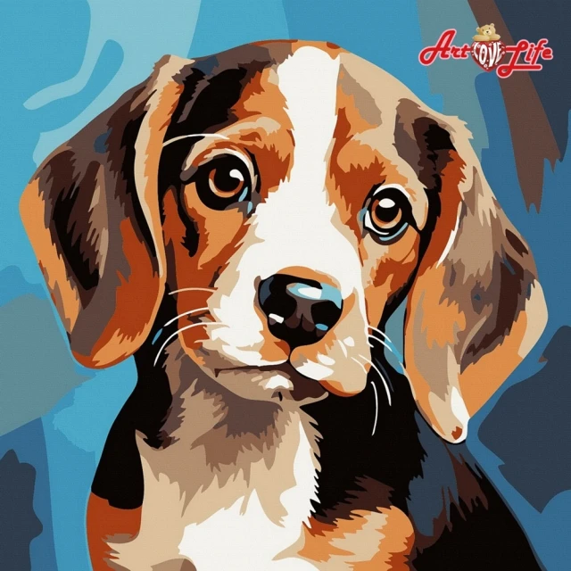 【ArtLife 藝術生活】AQ011柔情似犬20*20CM(數字油畫 DIY DIY數字油畫 交換禮物 畫畫玩具)