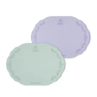 【Le Creuset】永恆花蕾系列耐熱矽膠餐墊(悠然綠/淡粉紫 2色可選)