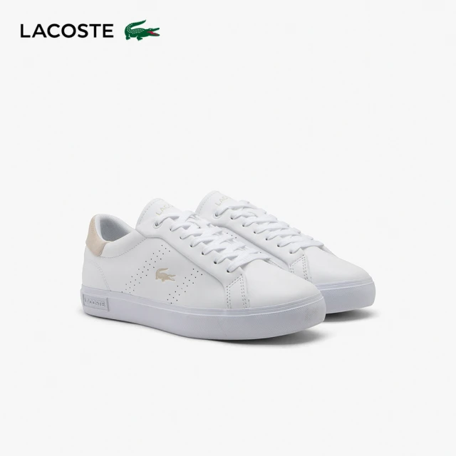 LACOSTE POWERCOURT 女鞋 休閒鞋 壓印logo 運動鞋 白粉(49SFA0087_65T)