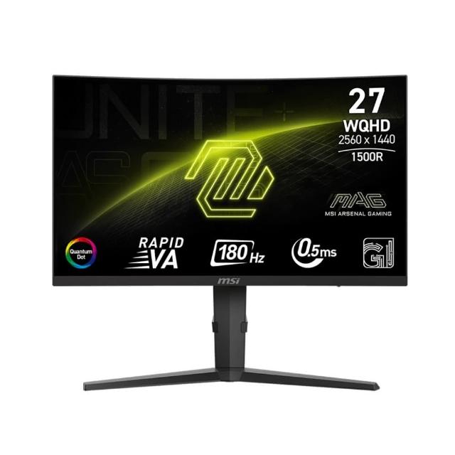 【MSI 微星】MAG 275CQRF QD E2 27型 VA 2K 180Hz 電競曲面螢幕(WQHD/FreeSync/0.5ms/HDR/1000R)