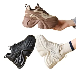 【JP Queen New York】日韓亮眼老爹厚底內裡加絨真皮運動休閒鞋(6色可選)