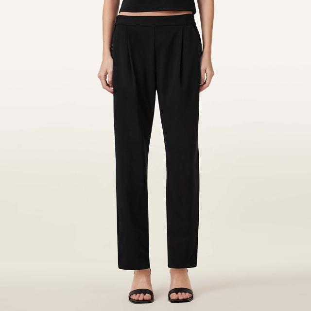 【ALLSAINTS】ALEIDA TRI 輕薄打摺修身中腰西裝長褲-黑 W009QZ(常規版型)