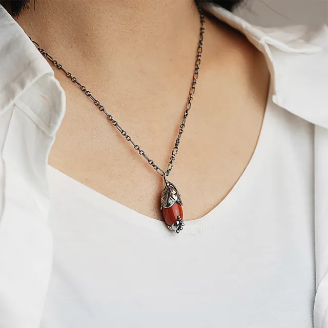【Georg Jensen 喬治傑生】2024年度紅碧玉純銀項鍊