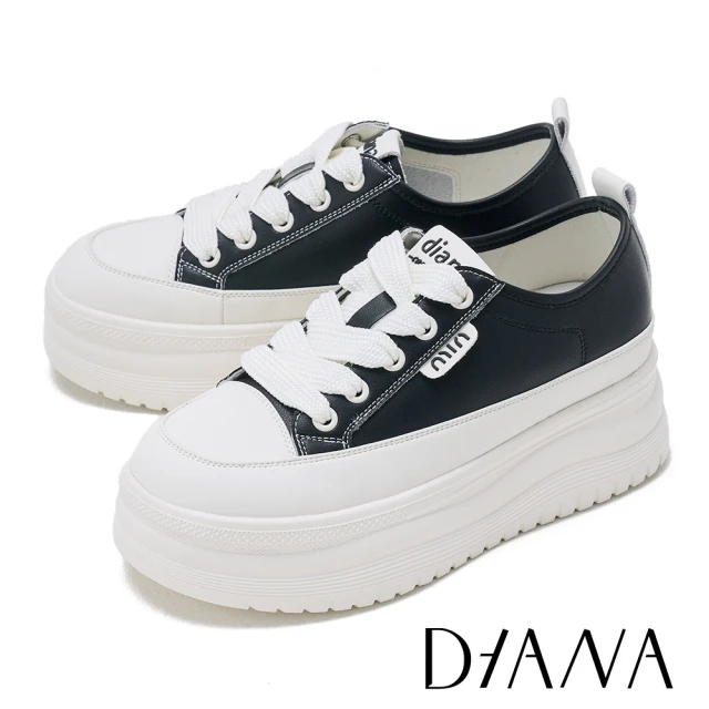 DIANA 牛貼皮綁帶厚底休閒鞋(白色)好評推薦