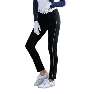 【GoPlayer】女彈性高爾夫長褲-黑(高爾夫長褲 彈性透氣 運動休閒長褲)