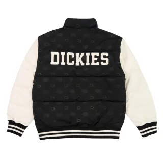 【Dickies】男款黑色防潑水滿版小Logo印花撞色衣袖休閒外套｜DK0A87FABLK
