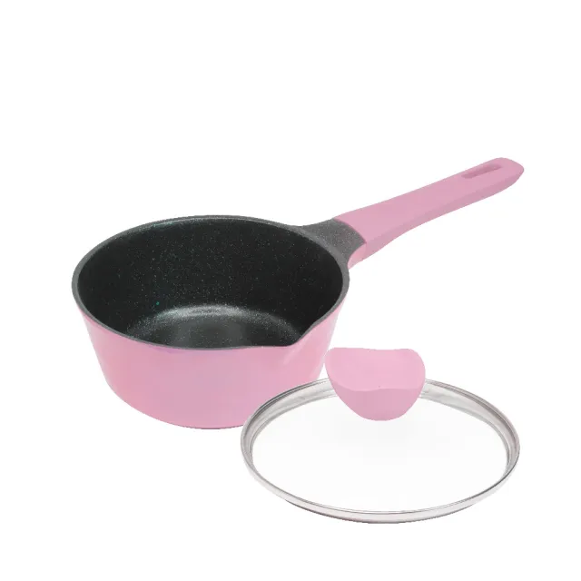 【shimizu 清水】麥飯石不沾牛奶鍋18CM(隨機出貨不挑色)