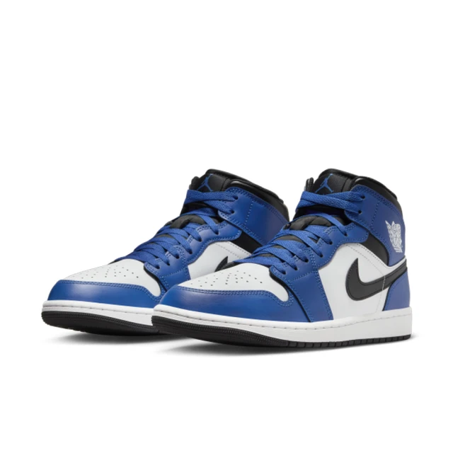 NIKE 耐吉 運動鞋 休閒鞋 男鞋 AIR JORDAN 1 MID Game Royal 黑 藍 中筒 AJ1 喬丹(DQ8426402)