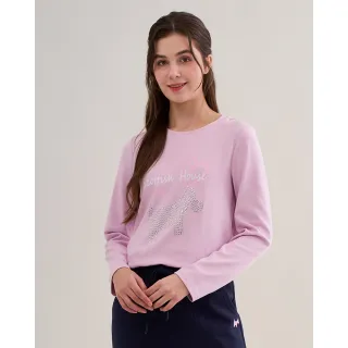 【SCOTTISH HOUSE】燙鑽印花長袖棉T-黑/紫 CIVA1205