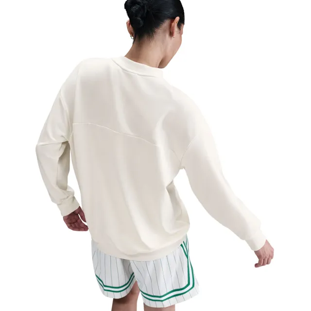 【NIKE 耐吉】長袖上衣 女 大學T 寬鬆版型 毛圈布 AS W NK SWSH FLY SSNL FLC TOP 米 FZ5515-133