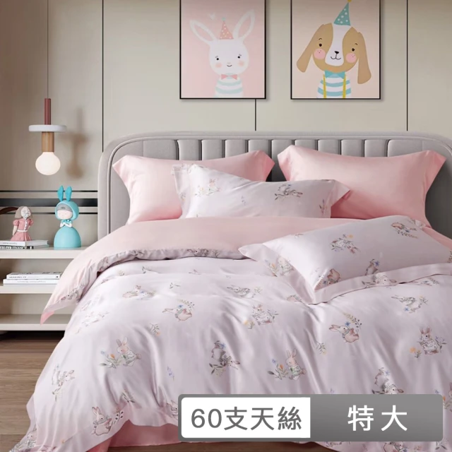 貝兒居家寢飾生活館 60支100%天絲四件式兩用被床包組 裸