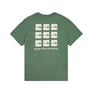 【The North Face 官方旗艦】北面男女款綠色純棉大尺寸印花短袖T恤｜8EY8HCH