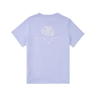 【The North Face 官方旗艦】北面女款紫色趣味印花設計短袖T恤｜8EYP0VI