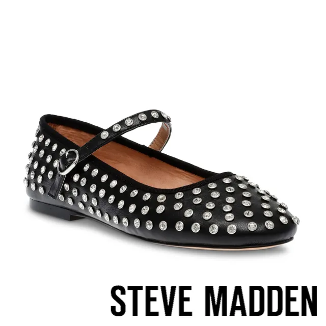 【steve madden】VINETTA-R 鑽面圓頭瑪莉珍鞋(黑色)