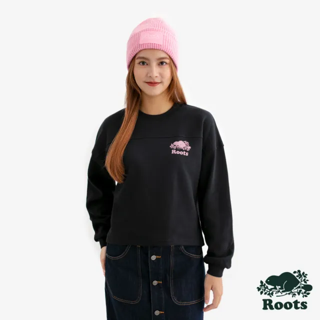 【Roots】Roots女裝- LOST IN SPACE BEAVER 圓領上衣(黑色)