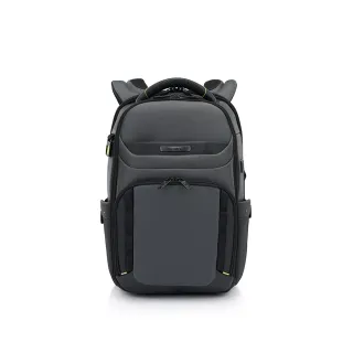 【Samsonite 新秀麗】PRO-DLX 6輕量防彈尼龍防潑水商務多功能筆電後背包/雙肩包/電腦包14.1吋(灰黑)