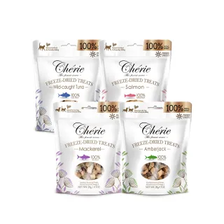 【Cherie 法麗】100%原肉凍乾系列｜四種口味｜25-30g/包(狗貓零食 鮮肉零食 凍乾)