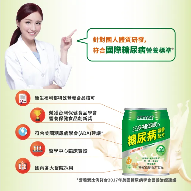 【SENTOSA 三多】補体康D糖尿病營養配方(24罐/箱)