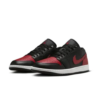 【NIKE 耐吉】運動鞋 休閒鞋 男鞋 AIR JORDAN 1 LOW Bred Twist 黑 紅 AJ1 喬丹(553558067)
