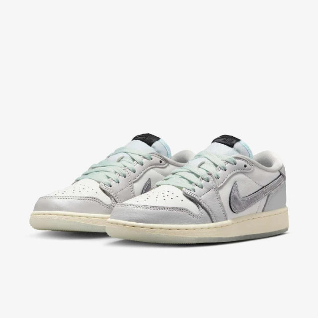 NIKE 耐吉 休閒鞋 Air Jordan 1 Retro Low OG GS 大童 女鞋 灰 蛇年 LNY(HF3207-100)