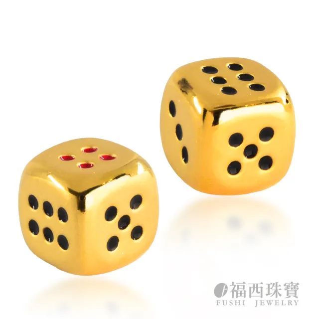 【福西珠寶】黃金擺件 幸運黃金大骰子擺件 仿真立體迷你骰子造型 可愛收藏擺件 (金重0.85錢正負0.03錢)