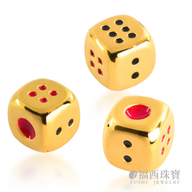 【福西珠寶】黃金擺件 幸運黃金大骰子擺件 仿真立體迷你骰子造型 可愛收藏擺件 (金重0.85錢正負0.03錢)