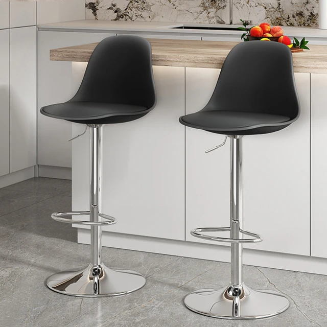 三強家具 黑色輪 三防超纖皮 旋轉升降(化妝椅 梳妝台椅子 