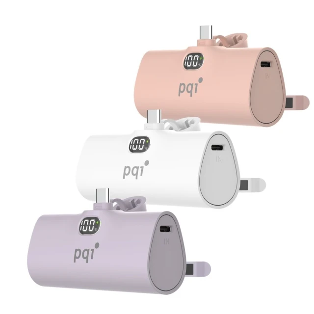 PQI 勁永PQI 勁永 5000mAh 20W USB-C 快充直插口袋行動電源 PD05(電量顯示 自帶腳架 電流過充保護)