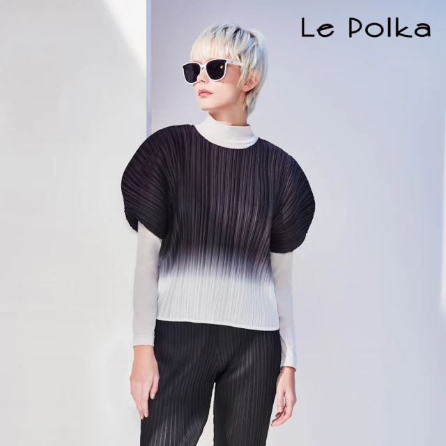 Le Polka 立體漸層壓摺上衣-女