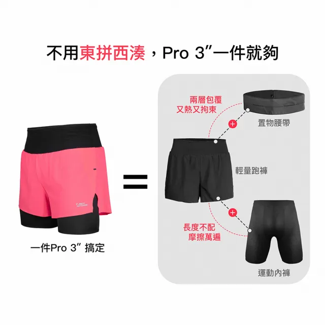 【A-MYZONE】(女款)Pro3輕量跑褲 慢跑短褲 運動短褲 越野跑褲 三分飄褲 馬拉松路跑短褲｜抗菌除臭 排汗透氣