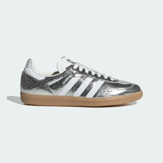 adidas 愛迪達 SAMBA OG 運動休閒鞋(JR0035 女鞋 ORIGINALS經典休閒鞋 爆裂銀白配色)