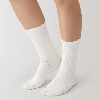 【MUJI 無印良品】女足口柔軟螺紋厚織直角襪(共3色)