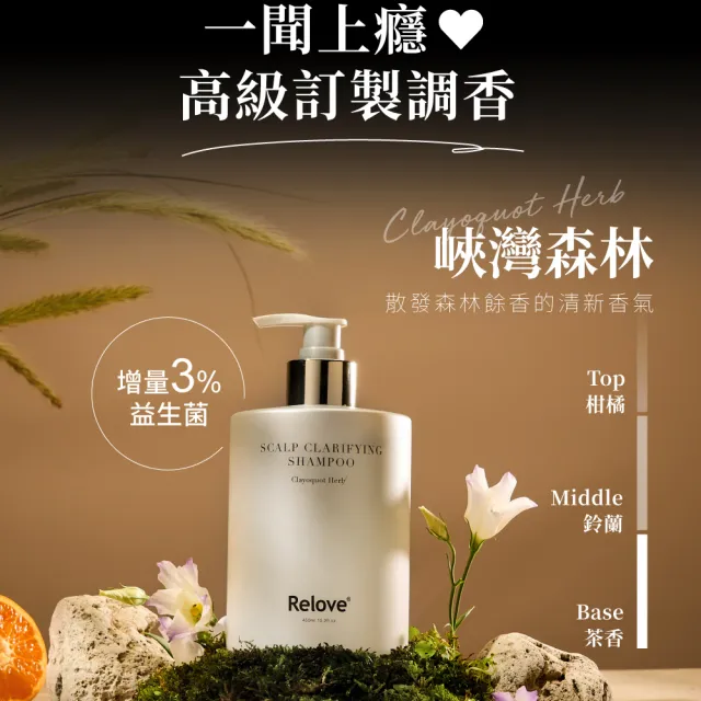 【Relove 官方直營】107酵萃蓬鬆控油淨化頭皮洗髮精450mlx2入組(300萬顆酵母精華 改善頭皮環境)