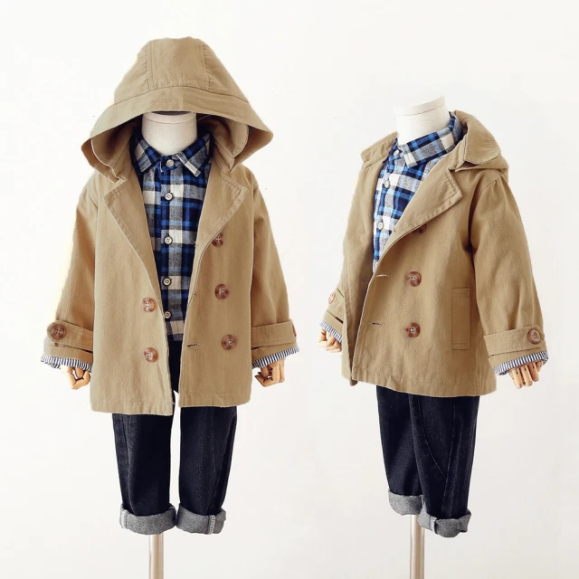 橘魔法 男孩迷彩長版連帽外套(拉鍊外套 鋪棉外套 麵包服 厚