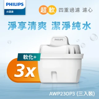 【Philips 飛利浦】3in1超軟水濾心濾芯(三入-AWP230)