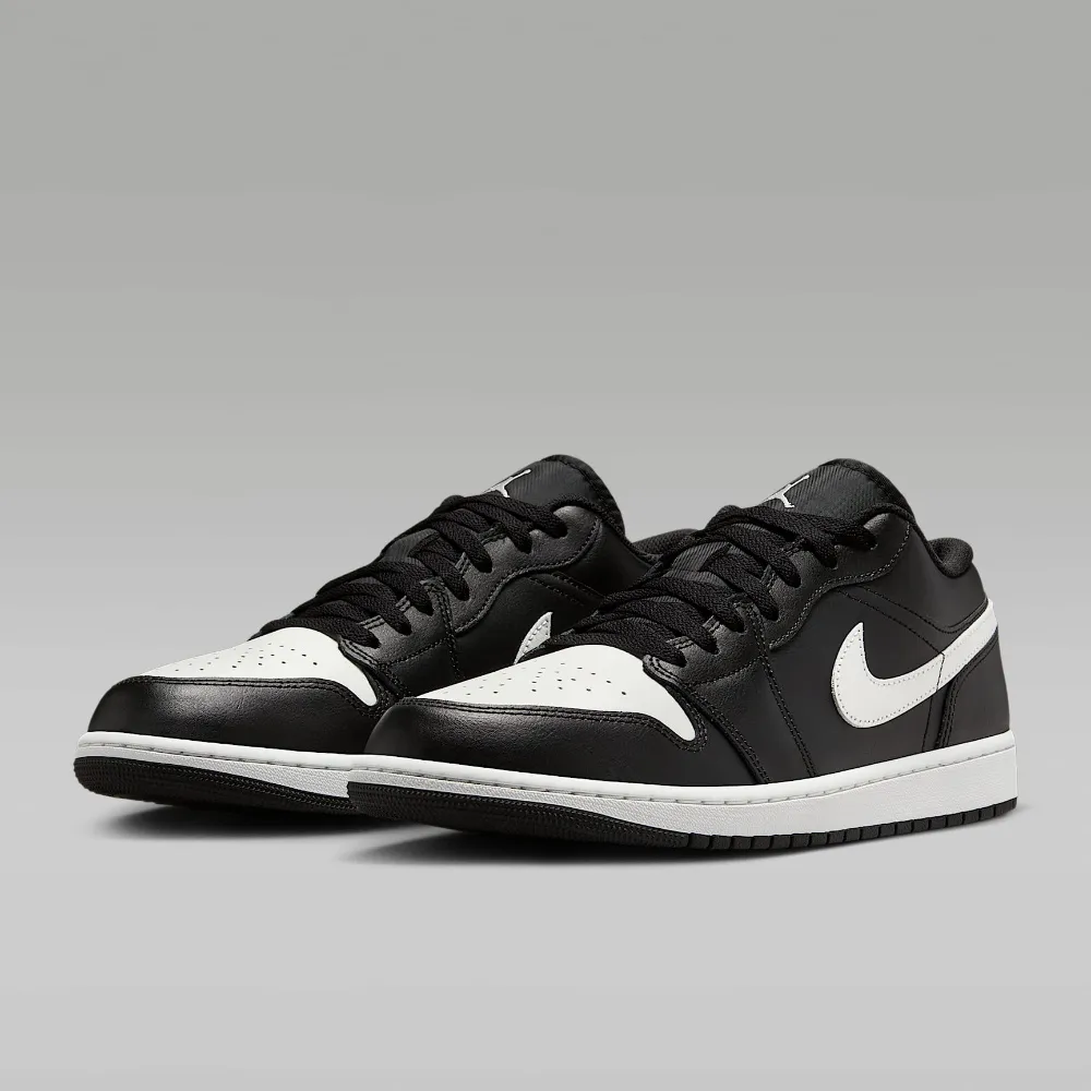 【NIKE 耐吉】運動鞋 休閒鞋 男鞋 AIR JORDAN 1 LOW 黑 白 AJ1 喬丹(553558043)
