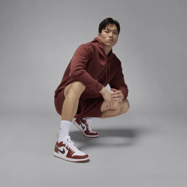 【NIKE 耐吉】運動鞋 休閒鞋 男鞋 AIR JORDAN 1 LOW SE Dark Pony 暗紅 黑 皮革 AJ1 喬丹(HF3148102)